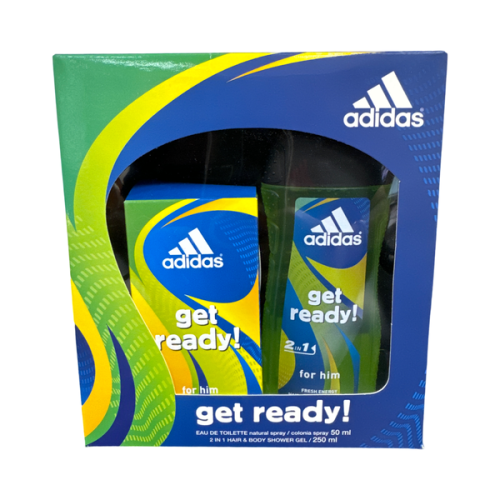Adidas Get Ready (NO BOX) Gift Set - 50ML EDT Spray + 250ML Hair & Body Shower Gel (Men) Adidas Get Ready (NO BOX) Gift Set - 50ML EDT Spray + 250ML Hair & Body Shower Gel (Men)