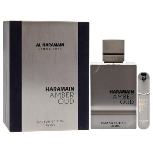 Al Haramain Amber Oud Carbon Edition - 200ML EDP Spray + Travel Atomizer (W)(M) Al Haramain Amber Oud Carbon Edition - 200ML EDP Spray + Travel Atomizer (W)(M)