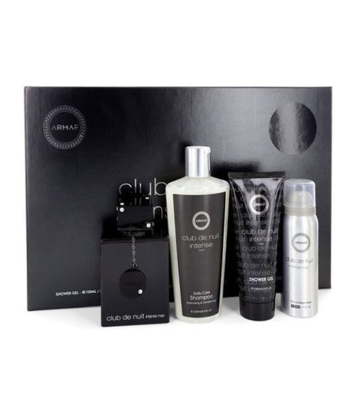 Armaf Club De Nuit Intense 4PCS Gift Set - 105ML EDT Spray + 100ML Shower Gel + 50ML Perfume Body Spray + 250ML Shampoo (Men)