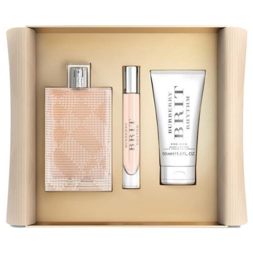 Burberry Brit Rhythm 3PCS Gift Set - 90ML EDT Spray + 50ML Body Lotion + 7.5ML Mini (Women)