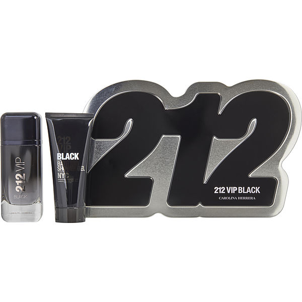 Carolina Herrera 212 VIP Black Gift Set - 100ML EDP Spray + 100ML Shower Gel (Men)