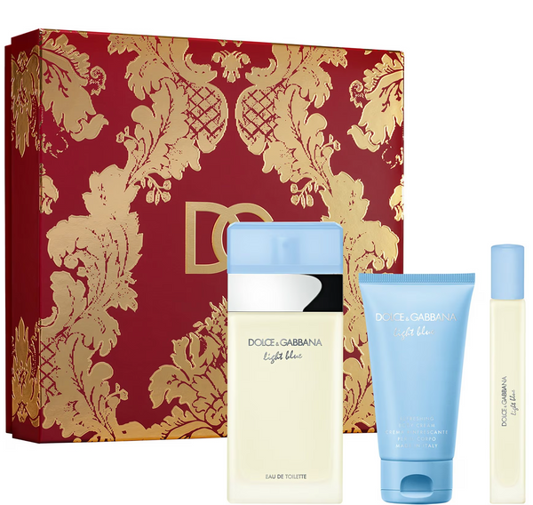 Dolce & Gabbana Light Blue 3PCS Gift Set - 100ML EDT Spray + 50ML Body Cream + 10ML EDT Spray (Women)