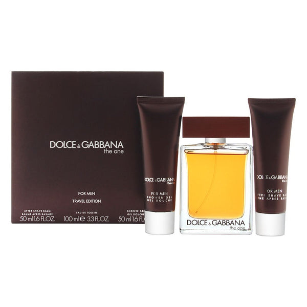 Dolce & Gabbana The One 3PCS Gift Set - 100ML EDT Spray + 50ML Shower Gel + 50ML After Shave Balm (Men)