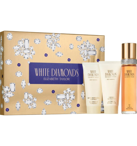 Elizabeth Taylor White Diamond 3PCS Gift Set - 100ML EDT Spray + 100ML Body Lotion + 100ML Body Wash (Women)
