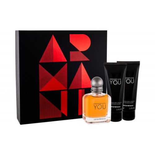 Emporio Armani Stronger With You Gift Set - 50ML EDT Spray + 2 X 75ML Shower Gel (Men)