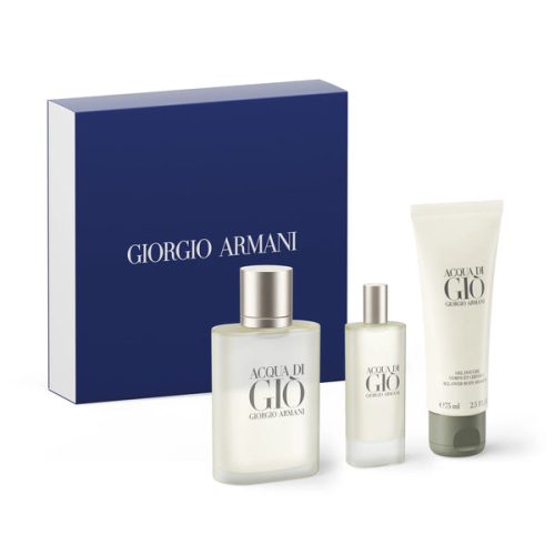 Giorgio Armani Acqua Di Gio 3PCS Gift Set - 100ML EDT Spray + 75ML Body Shampoo + 15ML Mini Spray (Men)