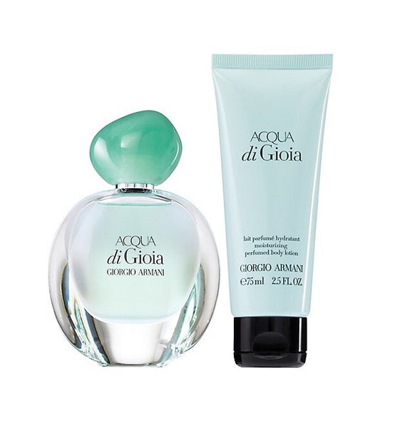 Giorgio Armani Acqua Di Gioia 2PCS Travel Gift Set - 100ML EDP Spray + 75ML Body Lotion (Women)