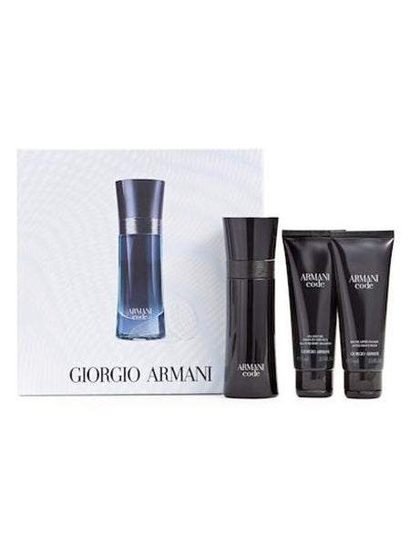 Giorgio Armani Code 3 PCS Gift Set - 75ML EDT Spray + 75ML After Shave + 75ML Body Shampoo (Men)