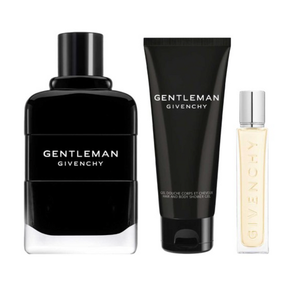 Givenchy Gentleman 3PCS Gift Set - 100ML EDP Spray + 75ML Hair & Body Shower Gel + 12.5ML Travel Spray (Men)
