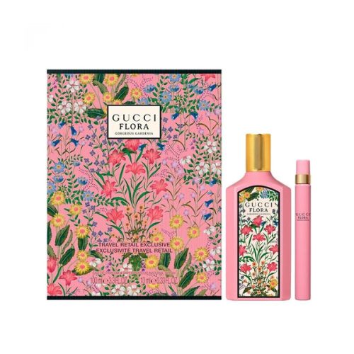 Gucci Flora Gorgeous Gardenia (Travel Retail Exclusive Gift Set) - 100ML EDP Spray + 10ML Travel Spray (Women)