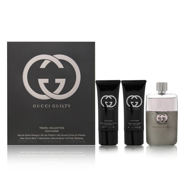 Gucci Guilty 3PCS Gift Set - 90ML EDT Spray + 50ML After Shave + 50ML Shower Gel (Men)