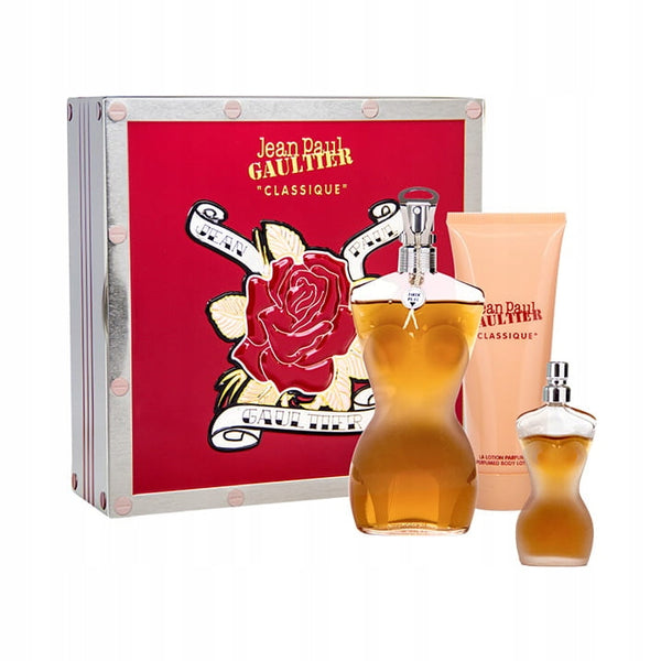 Jean Paul Gaultier JPG Classic 3PCS Gift Set - 100ML EDT Spray + 6ML EDT Spray + 75ML Perfumed Body Lotion (Women)