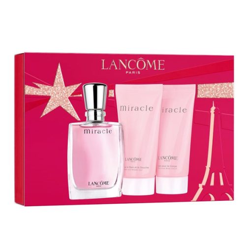 Lancome Miracle 3PCS Gift Set - 30ML EDP Spray + 50ML Perfumed Body Lotion + 50ML Bath & Shower Gel (Women)