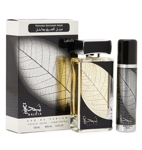 Lattafa Najdia 2PCS Gift Set - 100ML EDP Spray + 50ML Perfumed Spray (Unisex)