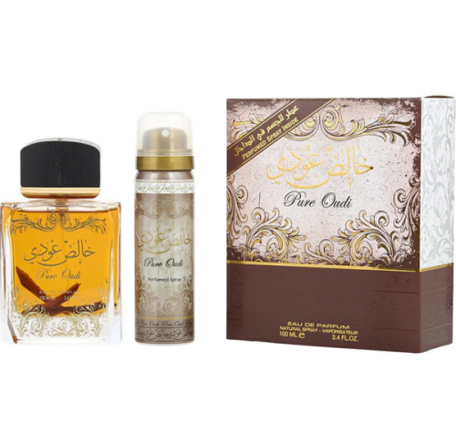 Lattafa Pure Oudi 2PCS Gift Set - 100ML EDP Spray + 50ML Perfumed Spray (Unisex)