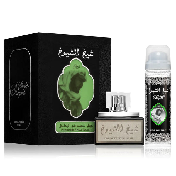 Lattafa Sheikh Shuyukh Black Gift Set - 50ML EDP Spray + 50ML Deodorant Spray (Unisex)