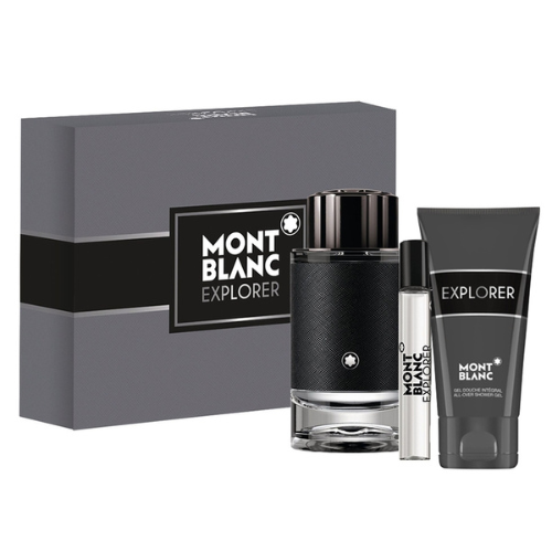 Mont Blanc Explorer 3PCS Gift Set - 100ML EDP Spray + 100ML Shower Gel + 7.5ML Travel Spray (Men)