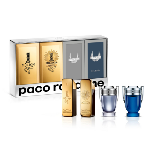 Paco Rabanne 4PCS Miniature Gift Set - 4 X 5ML Spray (1 Million Parfum, 1 Million, Invictus, Invictus Legend) (Men)