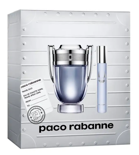 Paco Rabanne Invictus Gift Set - 100ML EDT Spray + 20ML EDT Travel Spray (Men)
