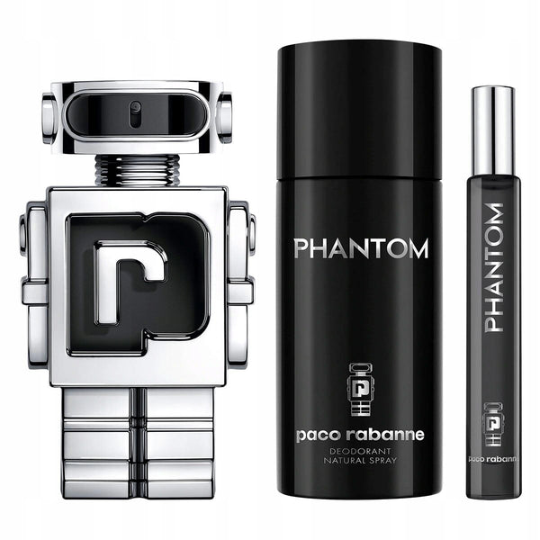 Paco Rabanne Phantom Gift Set - 100ML EDT Spray + 150ML Deodorant Spray + 10ML Travel Spray (Men)