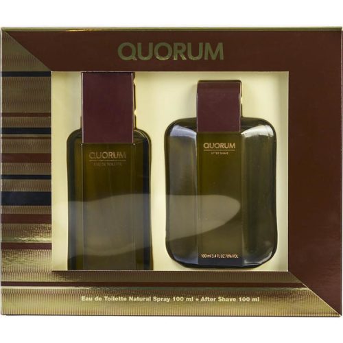 Quorum 2PCS Gift Set 100ML EDT Spray + 100ML After Shave (Men)