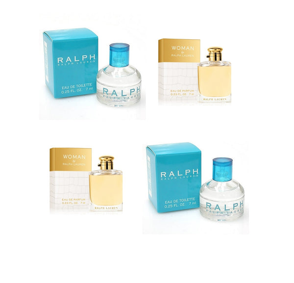 Ralph Lauren 4PCS Miniature Gift Set - Ralph 2 X 7ML EDT Spray + Ralph Woman 2 X 7ml EDP Spray (Women)