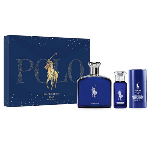 Ralph Lauren Polo Blue 3PCS Gift Set - 125ML EDT Spray + 30ML EDT Spray + 75G Deodorant (Men)