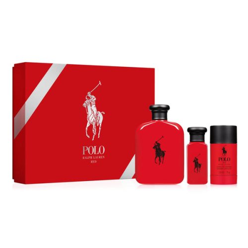 Ralph Lauren Polo Red 3PCS Gift Set - 125ML EDT Spray + 30ML EDT Spray + 75G Deodorant (Men)