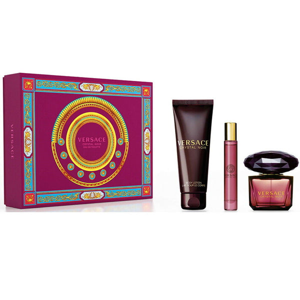 Versace Crystal Noir 3PCS Gift Set - 90ML EDT Spray + 150ML Body Lotion + 10ML EDT Spray (Women)