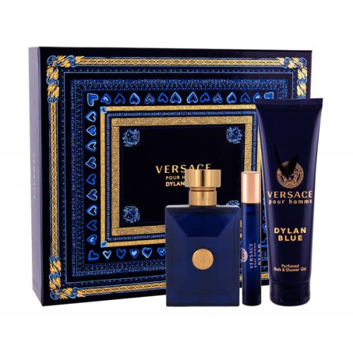Versace Dylan Blue 3PCS Gift Set - 100ML EDT Spray + 150ML Shower Gel + 10ML EDT Spray (Men)
