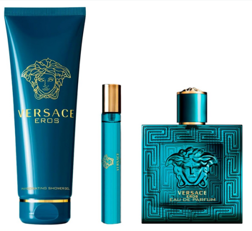 Versace Eros (Eau De Parfum) 3PCS Gift Set - 100ML EDP Spray + 150ML Shower Gel + 10ML EDP Spray (Men)