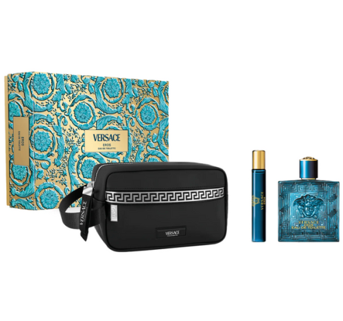 Versace Eros (Eau De Toilette) Black Trousse Gift Set - 100ML EDT Spray + 10ML EDT Spray (Men)