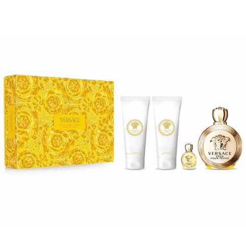 Versace Eros Femme 4PCS Gift Set - 100ML EDP Spray + 100ML Bath & Shower Gel + 100ML Body Lotion + 5ML EDP Spray (Women) Versace Eros Femme 4PCS Gift Set - 100ML EDP Spray + 100ML Bath & Shower Gel + 100ML Body Lotion + 5ML EDP Spray (Women)