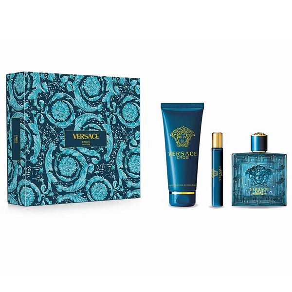 Versace Eros (Parfum Edition) 3PCS Gift Set - 100ML EDP Spray + 150ML Shower Gel + 10ML EDP Spray (Men)