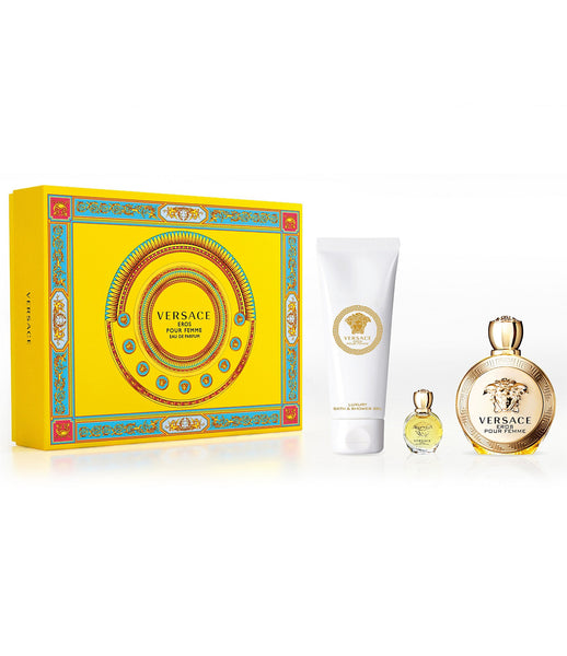 Versace Eros Pour Femme 3PCS Gift Set - 100ML EDP Spray + 150ML Shower Gel + 5ML EDP Spray (Women)