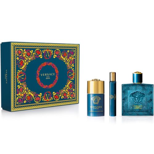 Versace Eros (Pure Parfum Edition) Gift Set - 100ML EDP Spray + 75G Deodorant Stick + 10ML Mini Spray (Men)