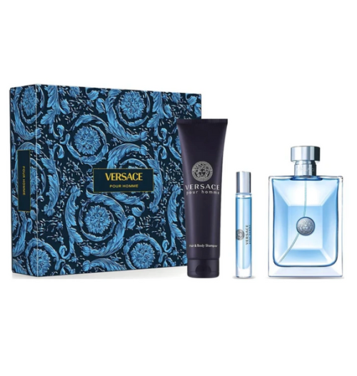 Versace Pour Homme 3PCS Gift Set - 100ML EDT Spray + 150ML Hair & Body Shampoo + 10ML EDT Spray (Men) Versace Pour Homme 3PCS Gift Set - 100ML EDT Spray + 150ML Hair & Body Shampoo + 10ML EDT Spray (Men)