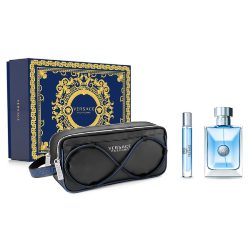 Versace Pour Homme Black Trousse Gift Set - 100ML EDT Spray + 10ML Travel Spray (Men)