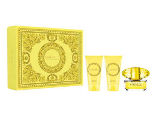Versace Yellow Diamonds 3PCS Gift Set - 50ML EDT Spray + 50ML Shower Gel + 50ML Body Lotion (Women)