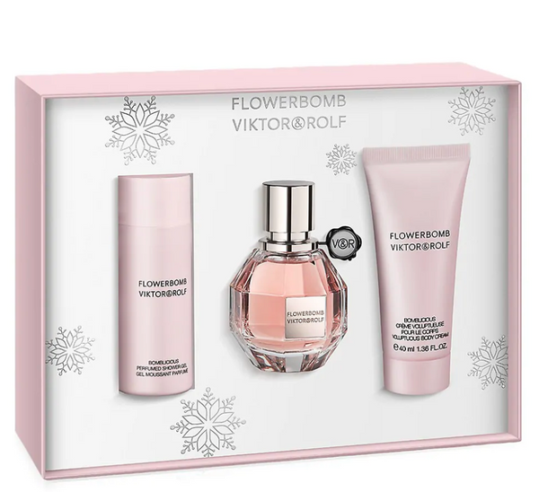 Viktor & Rolf Flowerbomb 3PCS Gift Set - 50ML EDP Spray + 50ML Shower Gel + 40ML Body Cream (Women)