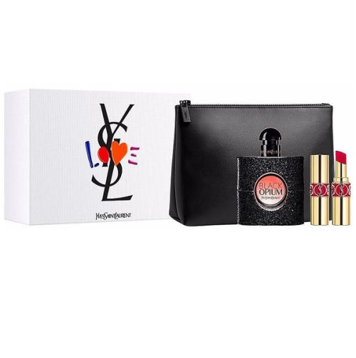 Yves Saint Laurent YSL Black Opium 3PCS Gift Set - 50ML EDP Spray + 3.2G Rouge Lipstick + Trousse (Women) Yves Saint Laurent YSL Black Opium 3PCS Gift Set - 50ML EDP Spray + 3.2G Rouge Lipstick + Trousse (Women)