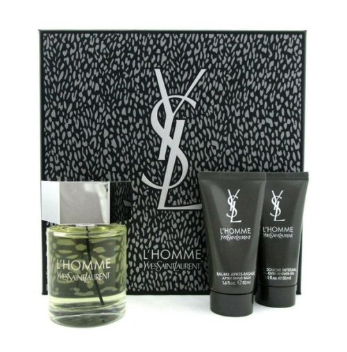 Yves Saint Laurent YSL L'Homme 3PCS Gift Set - 100ML EDT Spray + 50ML Shower Gel + 50ML After Shave Balm (Men)