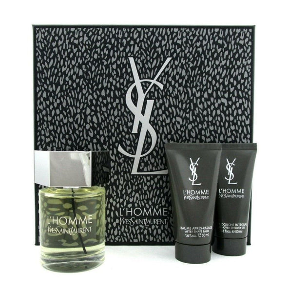 Yves Saint Laurent YSL L'Homme 3PCS Gift Set - 100ML EDT Spray + 50ML Shower Gel + 50ML After Shave Balm (Men)