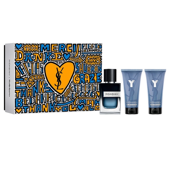 Yves Saint Laurent YSL Y 3PCS Gift Set - 60ML EDP Spray + 50ML Shower Gel + 50ML After Shave Balm (Men)